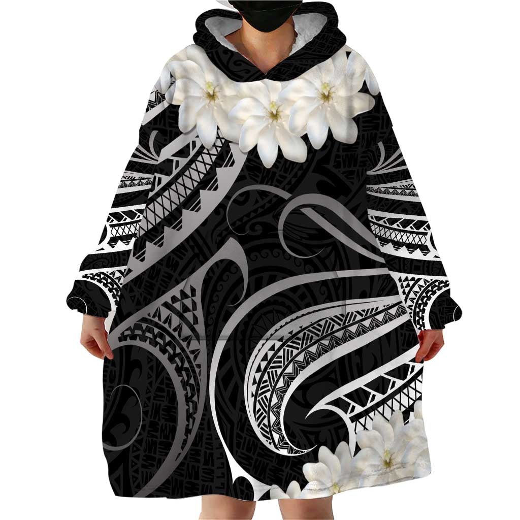 White Sunday Tokelau Gardenia Thunbergia Wearable Blanket Hoodie Fakamalo Atu Kia Te Koutou Uma LT9 - Polynesian Pride