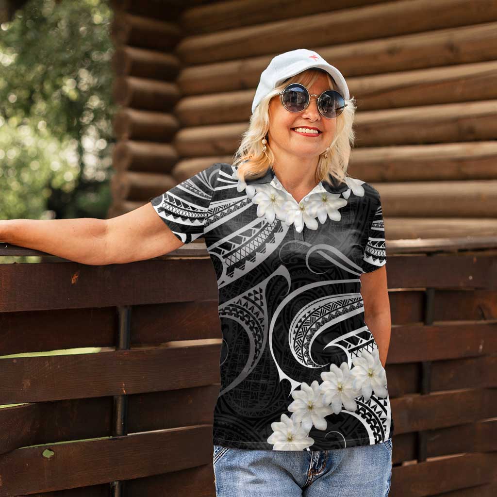 White Sunday Tokelau Gardenia Thunbergia Women Polo Shirt Fakamalo Atu Kia Te Koutou Uma
