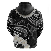 White Sunday Tokelau Gardenia Thunbergia Zip Hoodie Fakamalo Atu Kia Te Koutou Uma LT9 - Polynesian Pride