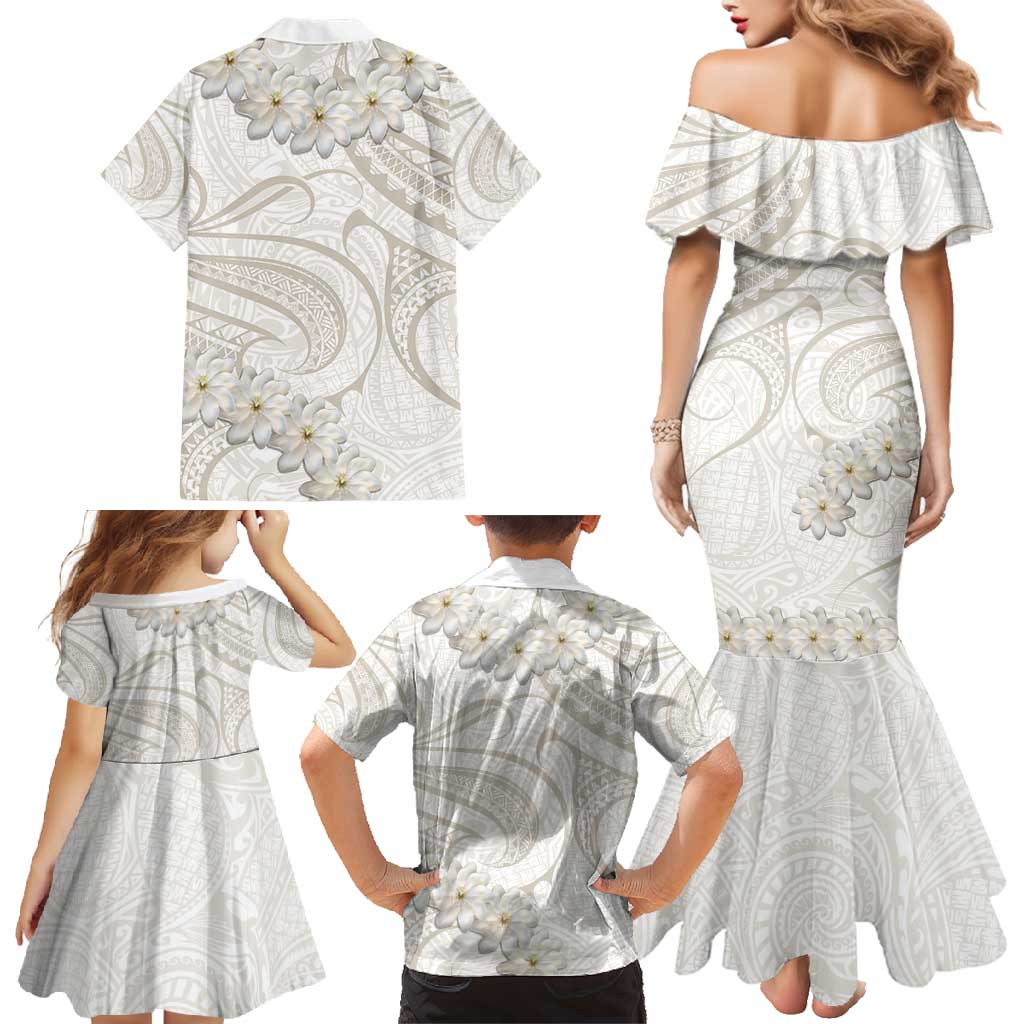 Tokelau Gardenia Thunbergia Family Matching Mermaid Dress and Hawaiian Shirt Polynesian Art Vibe LT9 - Polynesian Pride