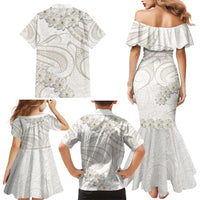 Tokelau Gardenia Thunbergia Family Matching Mermaid Dress and Hawaiian Shirt Polynesian Art Vibe LT9 - Polynesian Pride