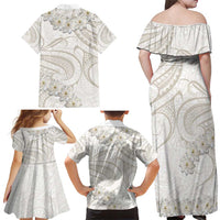 Tokelau Gardenia Thunbergia Family Matching Off Shoulder Maxi Dress and Hawaiian Shirt Polynesian Art Vibe LT9 - Polynesian Pride