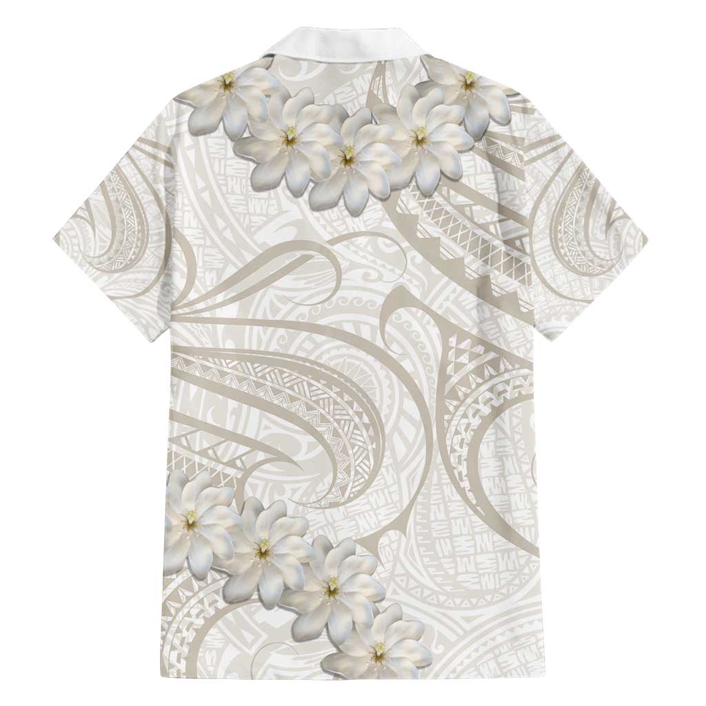 Tokelau Gardenia Thunbergia Family Matching Off Shoulder Maxi Dress and Hawaiian Shirt Polynesian Art Vibe LT9 - Polynesian Pride