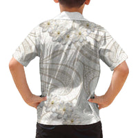 Tokelau Gardenia Thunbergia Family Matching Off Shoulder Short Dress and Hawaiian Shirt Polynesian Art Vibe LT9 - Polynesian Pride
