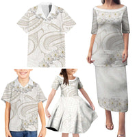 Tokelau Gardenia Thunbergia Family Matching Puletasi and Hawaiian Shirt Polynesian Art Vibe LT9 - Polynesian Pride