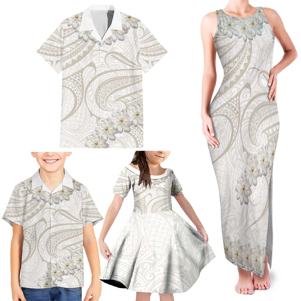 Tokelau Gardenia Thunbergia Family Matching Tank Maxi Dress and Hawaiian Shirt Polynesian Art Vibe LT9 - Polynesian Pride