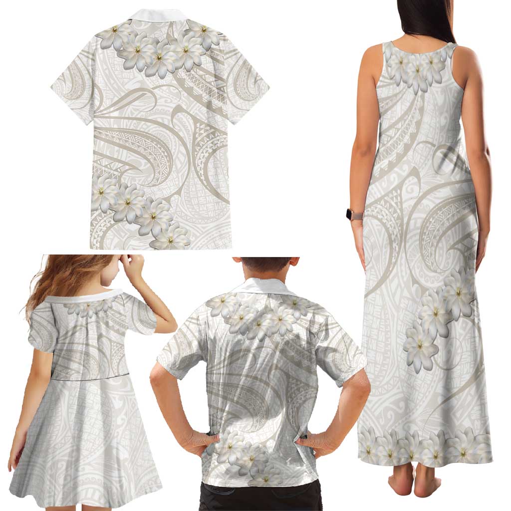 Tokelau Gardenia Thunbergia Family Matching Tank Maxi Dress and Hawaiian Shirt Polynesian Art Vibe LT9 - Polynesian Pride