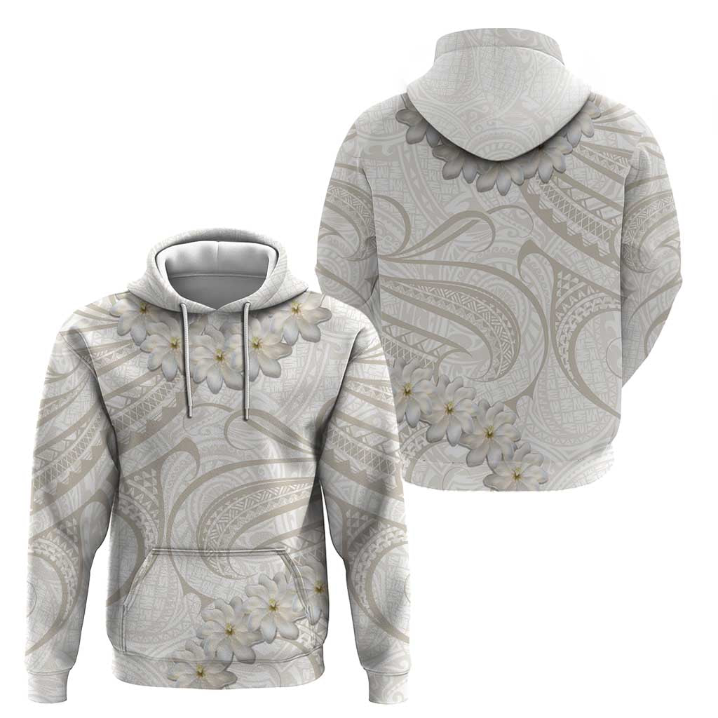 Tokelau Gardenia Thunbergia Hoodie Black Polynesian Art Vibe