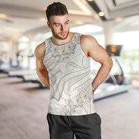Tokelau Gardenia Thunbergia Men Tank Top Black Polynesian Art Vibe