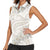 Tokelau Gardenia Thunbergia Women Sleeveless Polo Shirt Black Polynesian Art Vibe