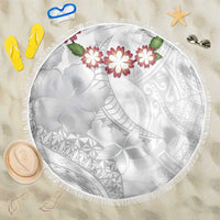 Manuia le Aso Sa o Tamaiti Tonga Beach Blanket White Sunday Heilala Lei LT9 One Size 150cm White - Polynesian Pride