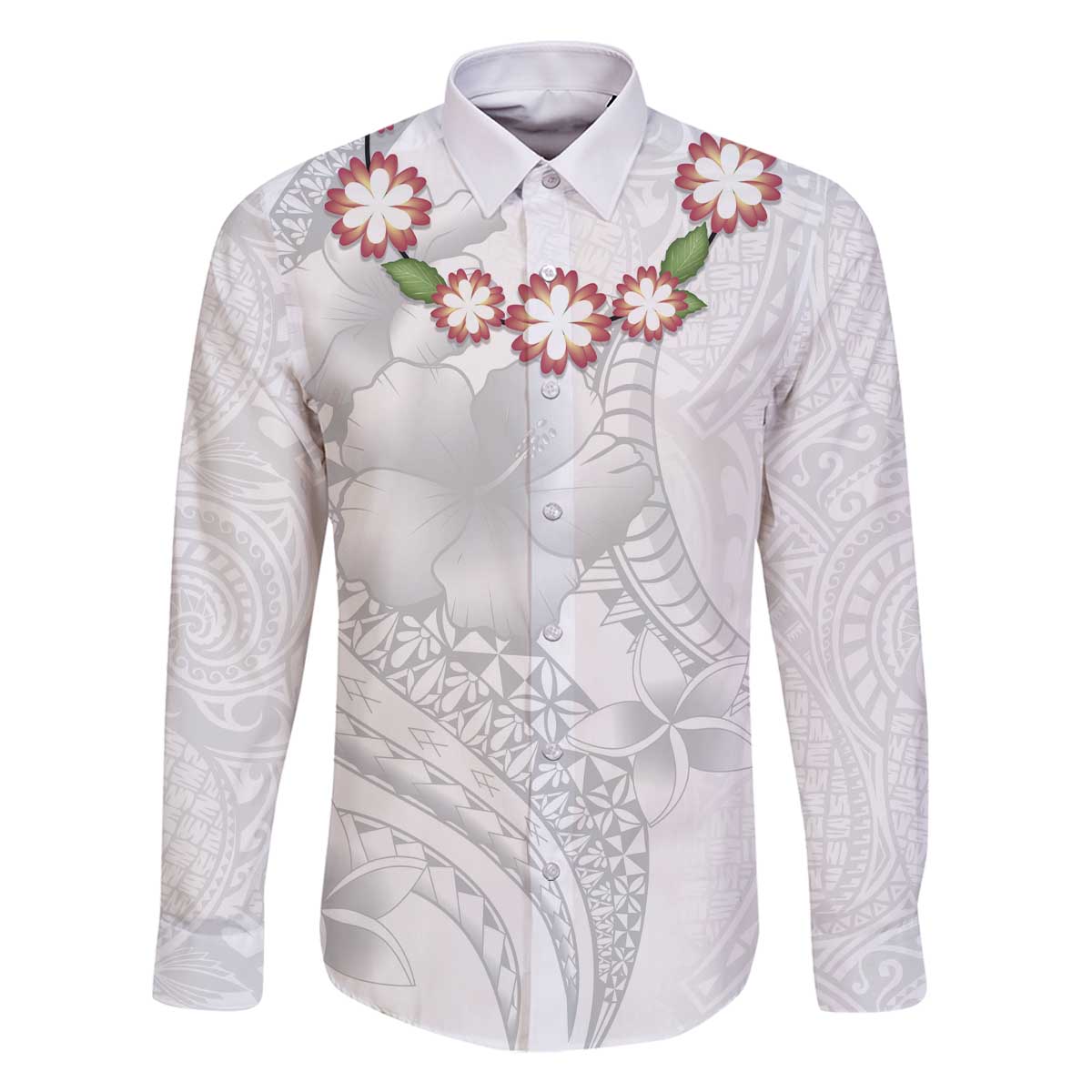 Manuia le Aso Sa o Tamaiti Tonga Family Matching Off The Shoulder Long Sleeve Dress and Hawaiian Shirt White Sunday Heilala Lei LT9 Dad's Shirt - Long Sleeve White - Polynesian Pride