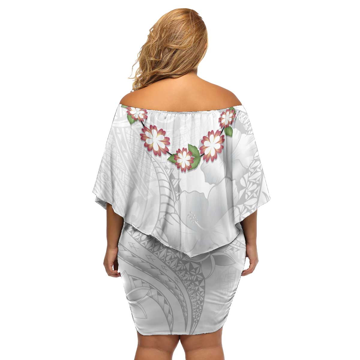 Manuia le Aso Sa o Tamaiti Tonga Family Matching Off Shoulder Short Dress and Hawaiian Shirt White Sunday Heilala Lei LT9 - Polynesian Pride