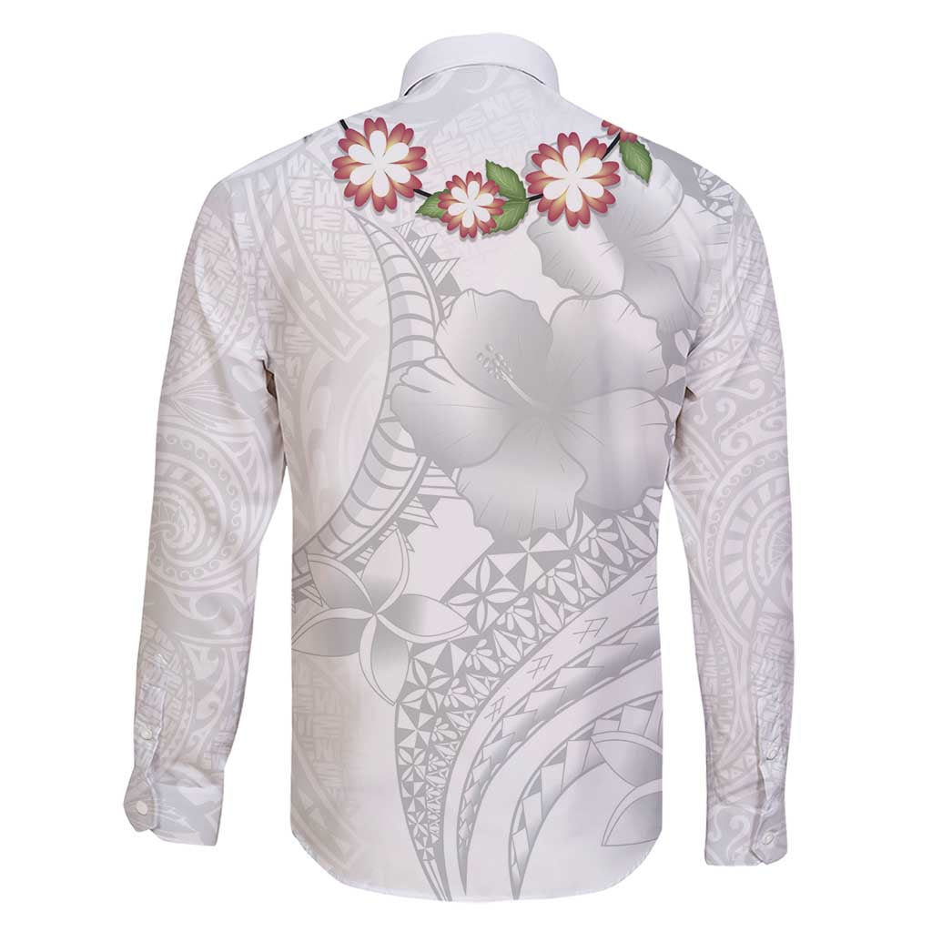 Manuia le Aso Sa o Tamaiti Tonga Family Matching Short Sleeve Bodycon Dress and Hawaiian Shirt White Sunday Heilala Lei LT9 - Polynesian Pride