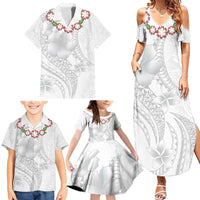 Manuia le Aso Sa o Tamaiti Tonga Family Matching Summer Maxi Dress and Hawaiian Shirt White Sunday Heilala Lei LT9 - Polynesian Pride
