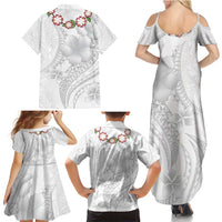 Manuia le Aso Sa o Tamaiti Tonga Family Matching Summer Maxi Dress and Hawaiian Shirt White Sunday Heilala Lei LT9 - Polynesian Pride