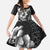 Hawaiian Sea Turtle Family Matching Mermaid Dress and Hawaiian Shirt Black Hibiscus Flowers and Kakau Pattern