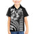 Hawaiian Sea Turtle Family Matching Mermaid Dress and Hawaiian Shirt Black Hibiscus Flowers and Kakau Pattern