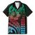 Hawaiian Sea Turtle Family Matching Mermaid Dress and Hawaiian Shirt Green Hibiscus Flowers and Kakau Pattern