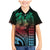 Hawaiian Sea Turtle Family Matching Mermaid Dress and Hawaiian Shirt Green Hibiscus Flowers and Kakau Pattern