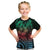Hawaiian Sea Turtle Kid T Shirt Green Hibiscus Flowers and Kakau Pattern