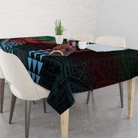 Hawaiian Sea Turtle Tablecloth Green Hibiscus Flowers and Kakau Pattern