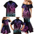 Hawaiian Sea Turtle Family Matching Mermaid Dress and Hawaiian Shirt Pink Hibiscus Flowers and Kakau Pattern