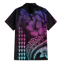 Hawaiian Sea Turtle Family Matching Mermaid Dress and Hawaiian Shirt Pink Hibiscus Flowers and Kakau Pattern LT9 - Polynesian Pride
