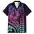 Hawaiian Sea Turtle Family Matching Tank Maxi Dress and Hawaiian Shirt Pink Hibiscus Flowers and Kakau Pattern
