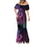 Hawaiian Sea Turtle Mermaid Dress Pink Hibiscus Flowers and Kakau Pattern