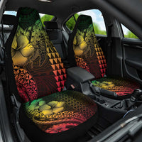 Hawaiian Sea Turtle Car Seat Cover Reggae Hibiscus Flowers and Kakau Pattern LT9 One Size Reggae - Polynesian Pride