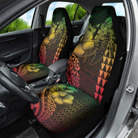 Hawaiian Sea Turtle Car Seat Cover Reggae Hibiscus Flowers and Kakau Pattern LT9 - Polynesian Pride