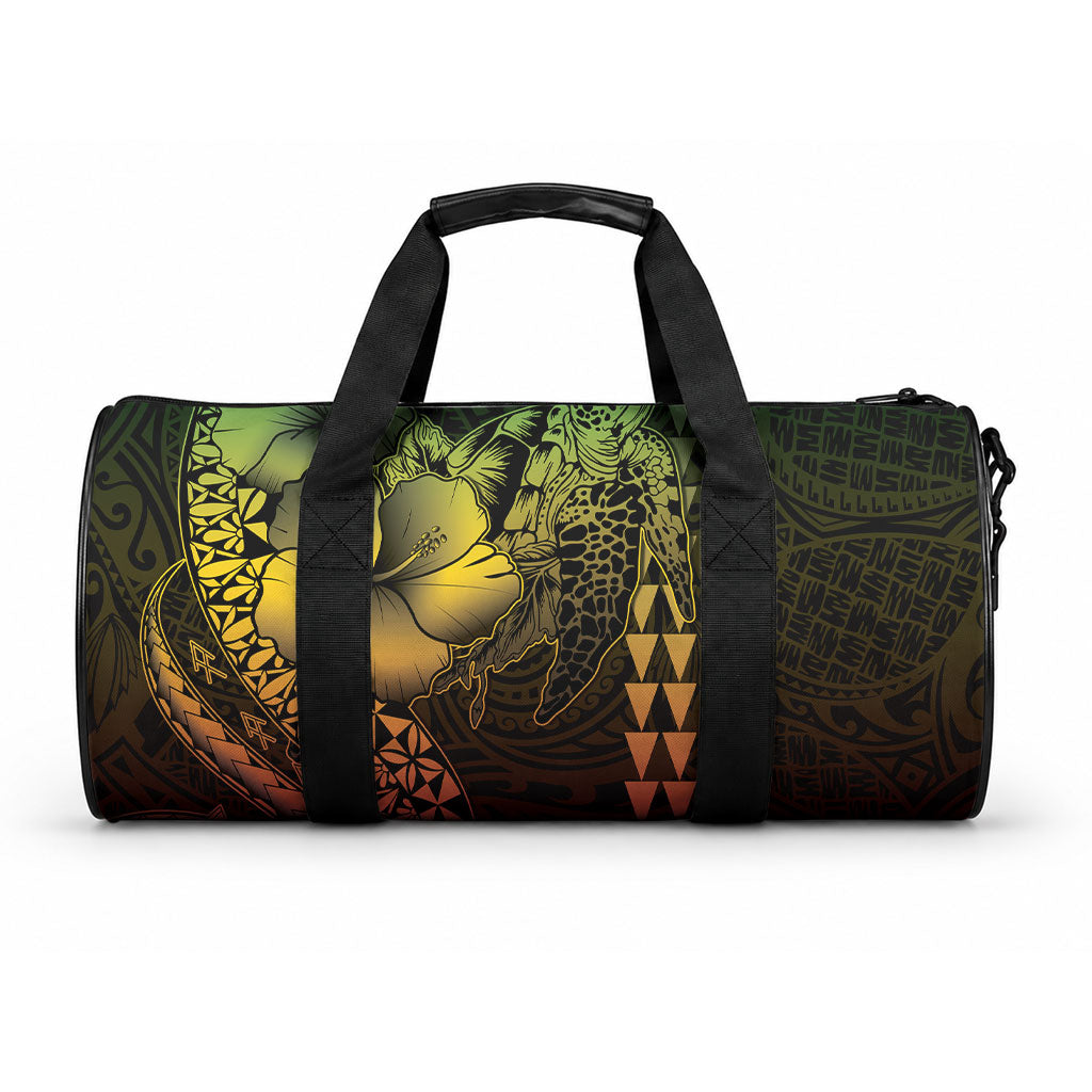 Hawaiian Sea Turtle Duffle Bag Reggae Hibiscus Flowers and Kakau Pattern LT9 One size Reggae - Polynesian Pride