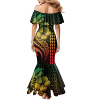 Hawaiian Sea Turtle Family Matching Mermaid Dress and Hawaiian Shirt Reggae Hibiscus Flowers and Kakau Pattern LT9 - Polynesian Pride