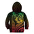 Hawaiian Sea Turtle Kid Hoodie Reggae Hibiscus Flowers and Kakau Pattern
