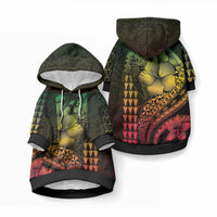 Hawaiian Sea Turtle Pet Hoodie Reggae Hibiscus Flowers and Kakau Pattern LT9 Pullover Reggae - Polynesian Pride
