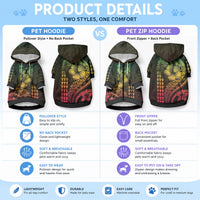 Hawaiian Sea Turtle Pet Hoodie Reggae Hibiscus Flowers and Kakau Pattern LT9 - Polynesian Pride