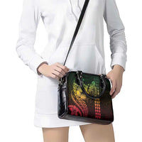 Hawaiian Sea Turtle Shoulder Handbag Reggae Hibiscus Flowers and Kakau Pattern