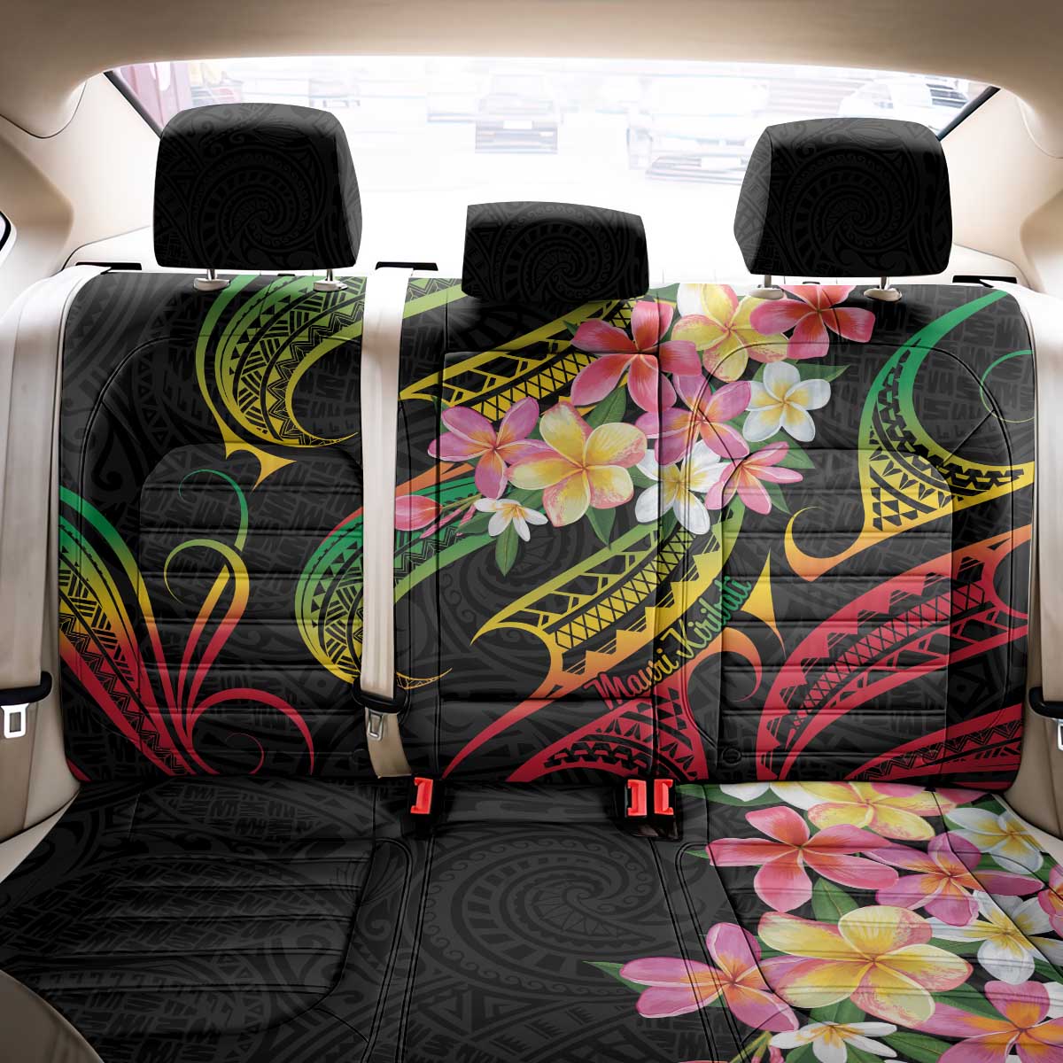 Kiribati Red Jasmine Mango Back Car Seat Cover Reggae Polynesian Art Vibe LT9 - Polynesian Pride