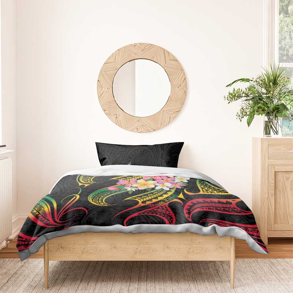 Kiribati Red Jasmine Mango Bedding Set Reggae Polynesian Art Vibe LT9 - Polynesian Pride