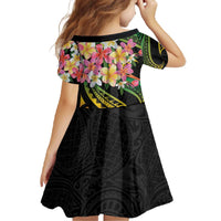 Kiribati Red Jasmine Mango Family Matching Off The Shoulder Long Sleeve Dress and Hawaiian Shirt Reggae Polynesian Art Vibe LT9 - Polynesian Pride