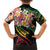 Kiribati Red Jasmine Mango Family Matching Short Sleeve Bodycon Dress and Hawaiian Shirt Reggae Polynesian Art Vibe