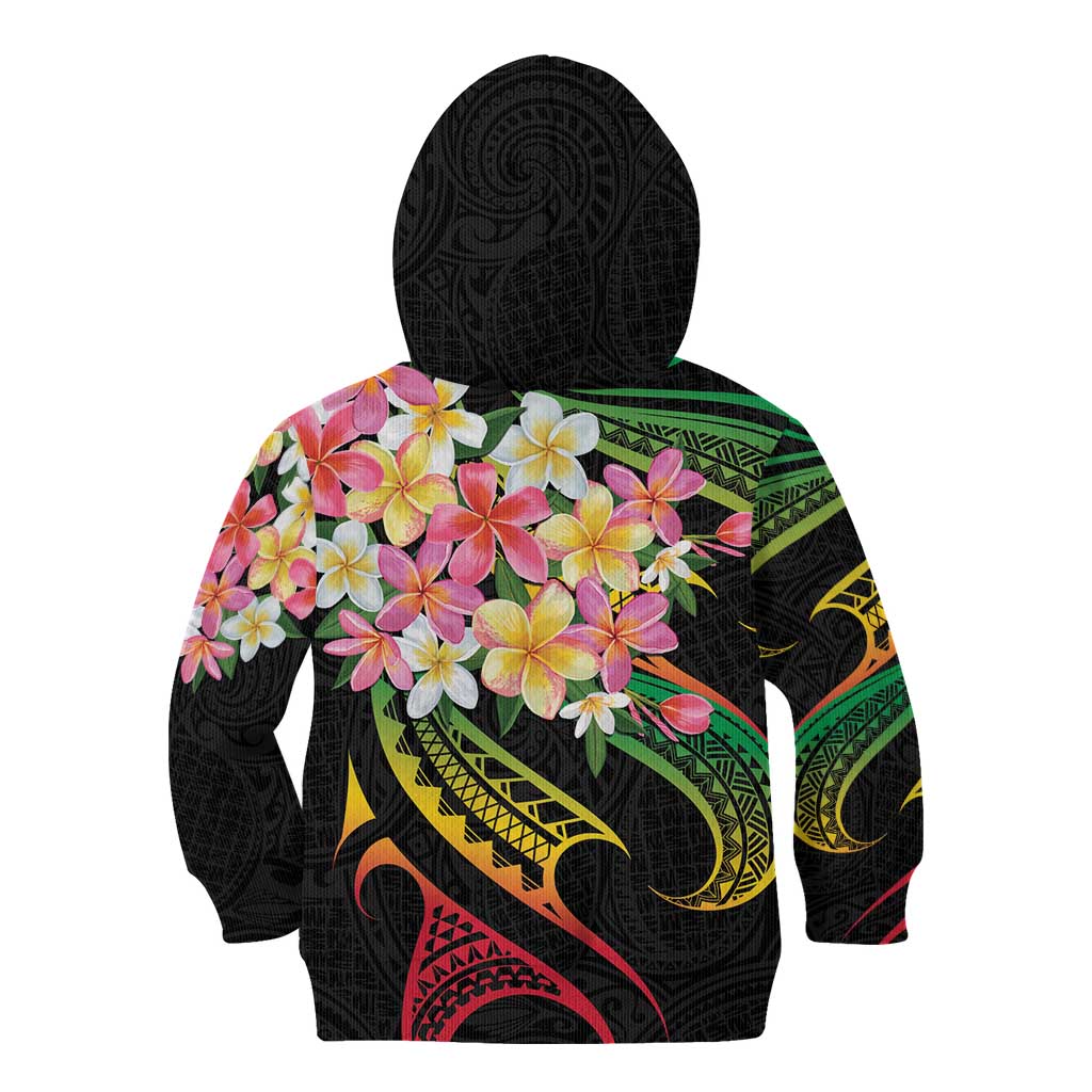 Kiribati Red Jasmine Mango Kid Hoodie Reggae Polynesian Art Vibe LT9 - Polynesian Pride