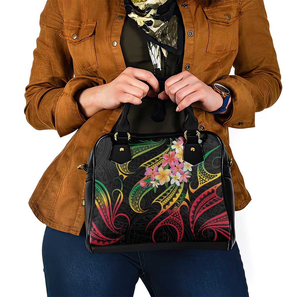 Kiribati Red Jasmine Mango Shoulder Handbag Reggae Polynesian Art Vibe