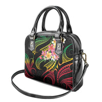 Kiribati Red Jasmine Mango Shoulder Handbag Reggae Polynesian Art Vibe