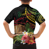 Personalised Tokelau Tropical Flowers Family Matching Off Shoulder Short Dress and Hawaiian Shirt Reggae Polynesian Art Vibe LT9 - Polynesian Pride