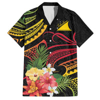 Personalised Tokelau Tropical Flowers Family Matching Off Shoulder Short Dress and Hawaiian Shirt Reggae Polynesian Art Vibe LT9 Dad's Shirt - Short Sleeve Reggae - Polynesian Pride