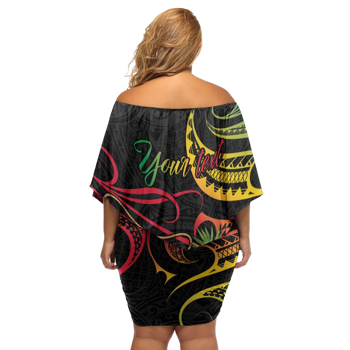 Personalised Tokelau Tropical Flowers Family Matching Off Shoulder Short Dress and Hawaiian Shirt Reggae Polynesian Art Vibe LT9 - Polynesian Pride