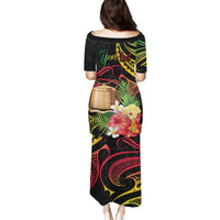 Personalised Tokelau Tropical Flowers Family Matching Puletasi and Hawaiian Shirt Reggae Polynesian Art Vibe LT9 - Polynesian Pride