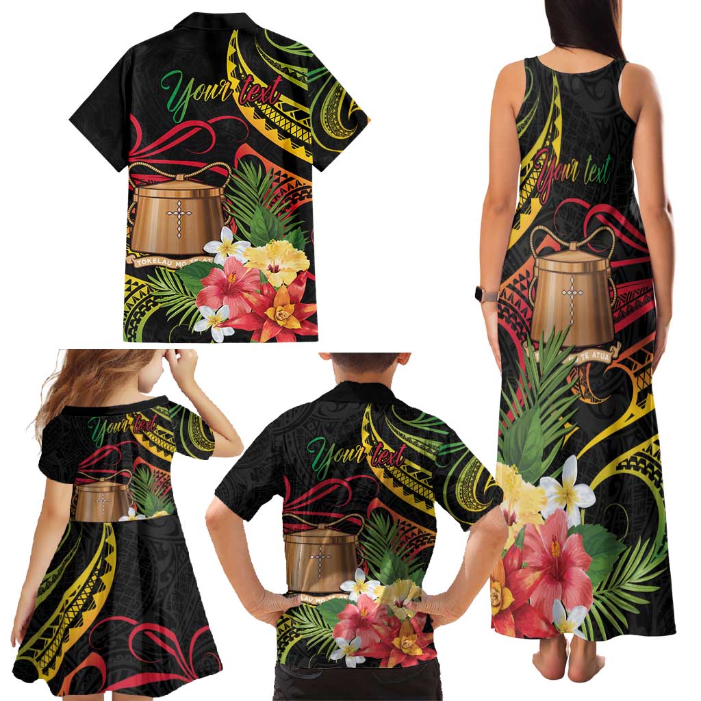 Personalised Tokelau Tropical Flowers Family Matching Tank Maxi Dress and Hawaiian Shirt Reggae Polynesian Art Vibe LT9 - Polynesian Pride